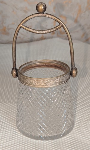 Old vintage cut glass ice - glass,
