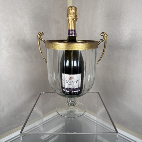 Large cut glass ice bucket - glass,