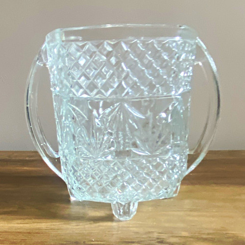 Clear cut glass hexagon ice - cut,