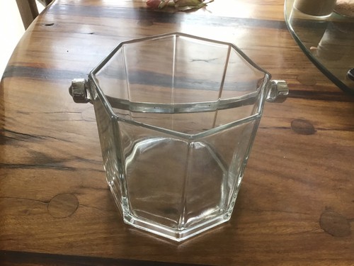 Cut glass ice bucket - cut,