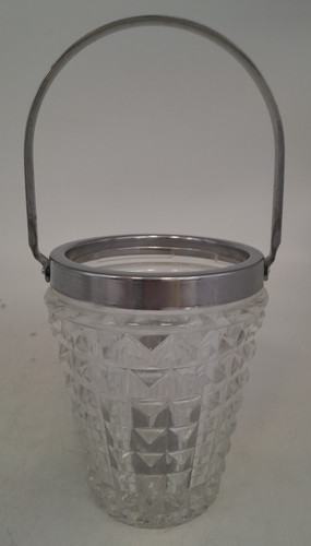 Vintage glass ice bucket - glass,