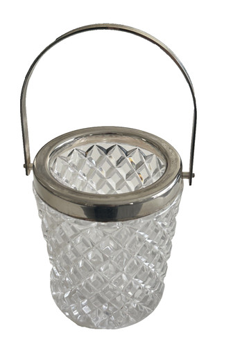 Cut glass ice bucket diamond - cut,