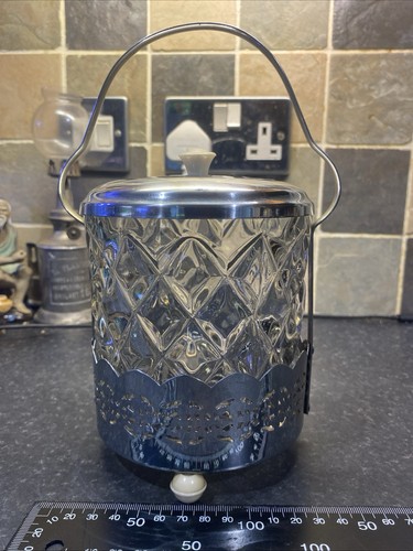 Silver chrome ice bucket retro - silver,