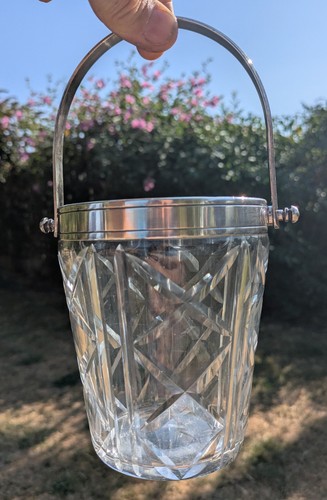 Vintage cut crystal ice bucket - cut,