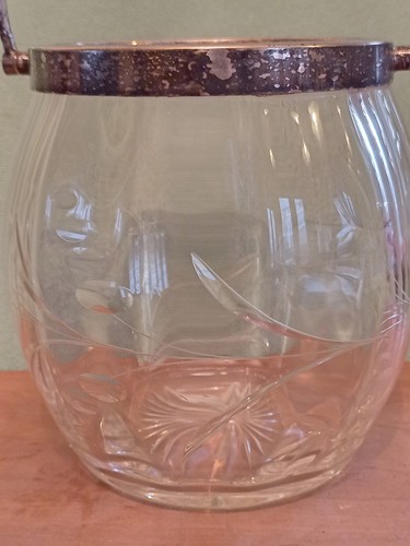 Vintage clear cut glass - cut, etched