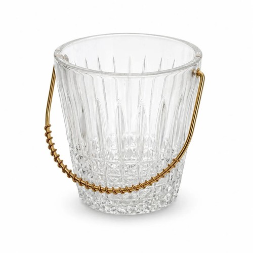 Cut glass ice bucket with - bucket,