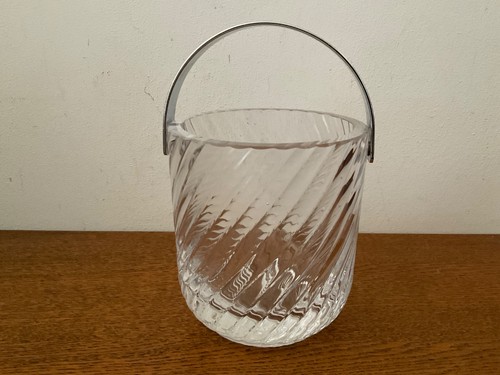 Cut glass ice bucket stainless - glass,