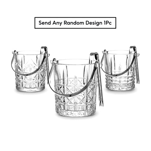 Ice bucket with tongs glass - with, 1l